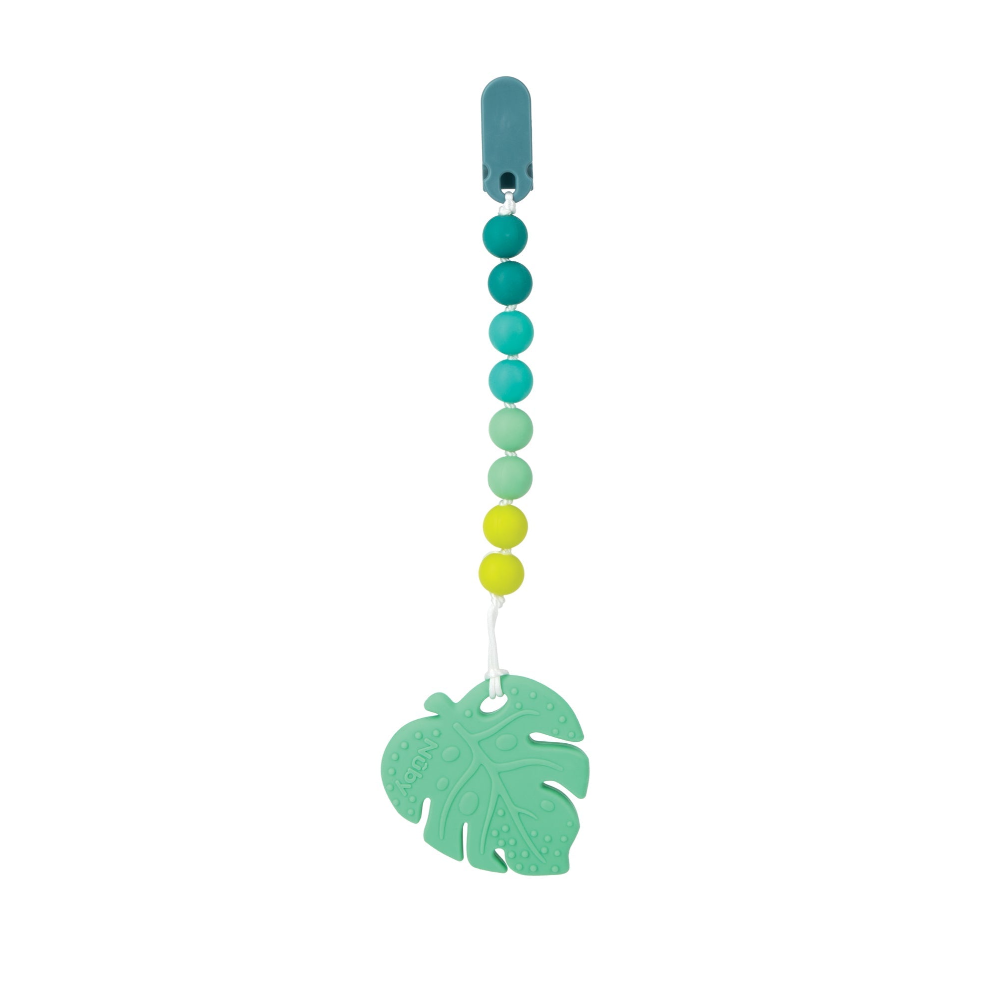 Silicone Teether with Pacifier Clip | Leaf