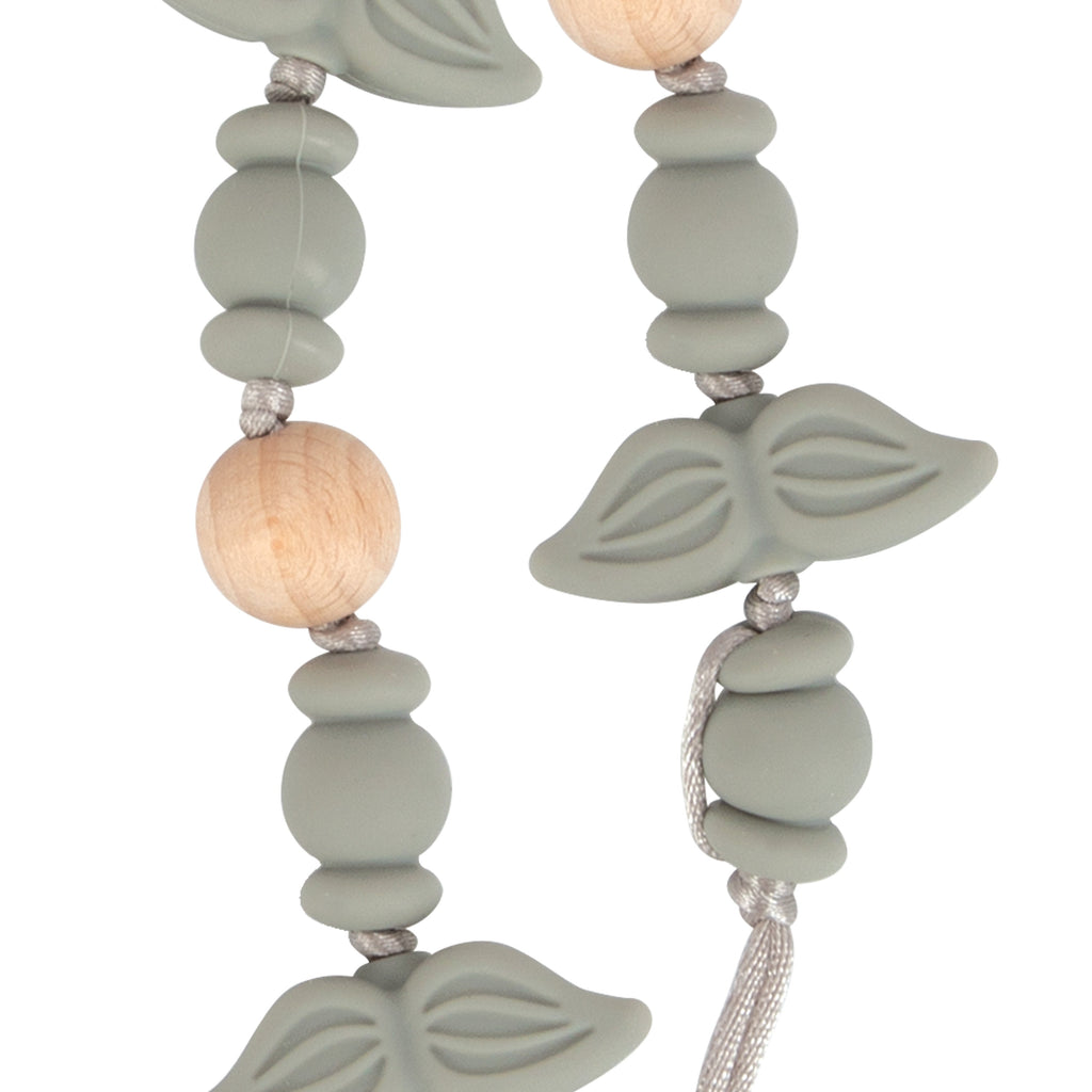 Silicone and Wood Beaded Pacifier Clip
