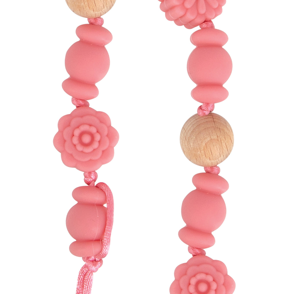 Silicone and Wood Beaded Pacifier Clip