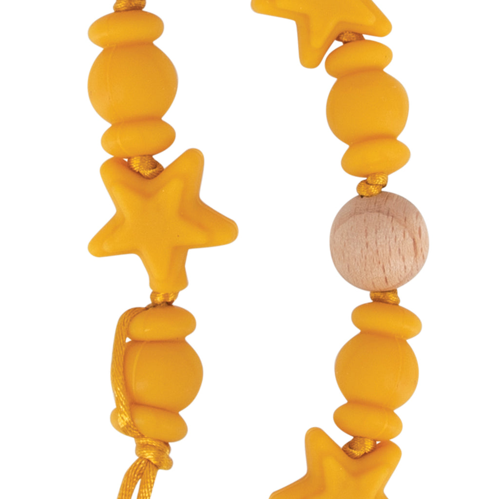 Silicone and Wood Beaded Pacifier Clip