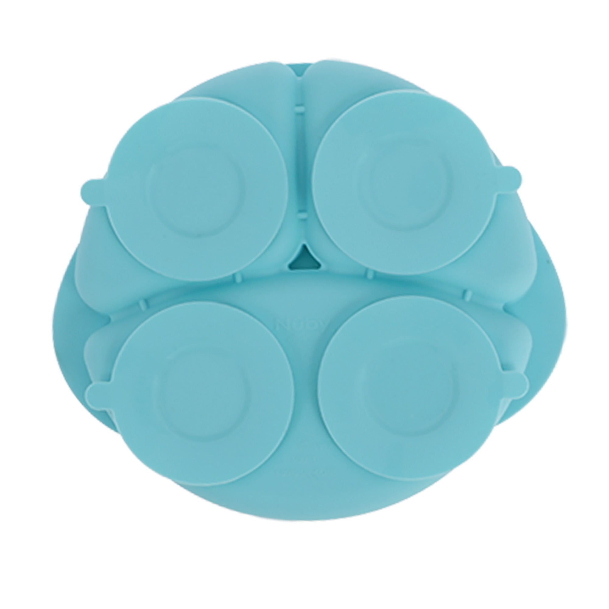 Round Silicone Suction Plate & Lid (2 Pack) | Orange / Aqua