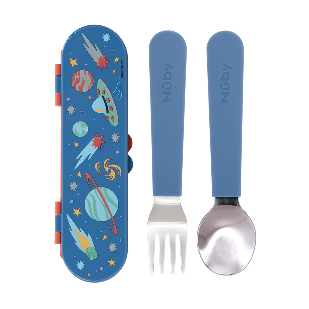Stainless Steel Toddler Utensil Set | Outer Space