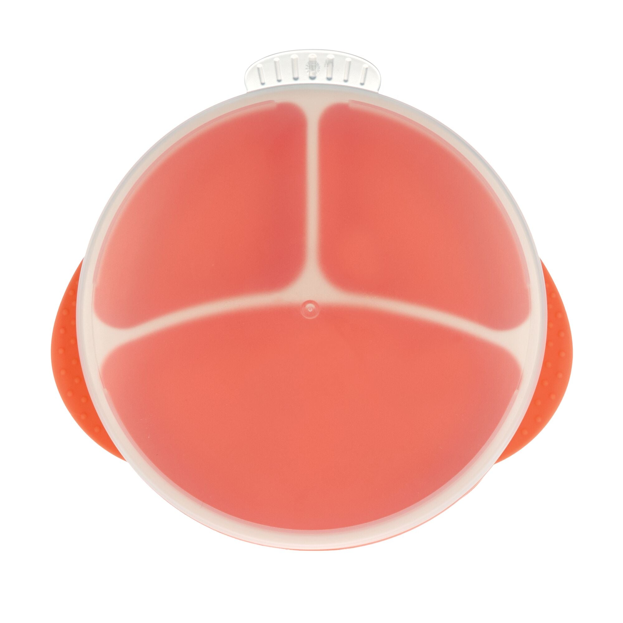 Round Silicone Suction Plate & Lid (2 Pack) | Orange / Aqua