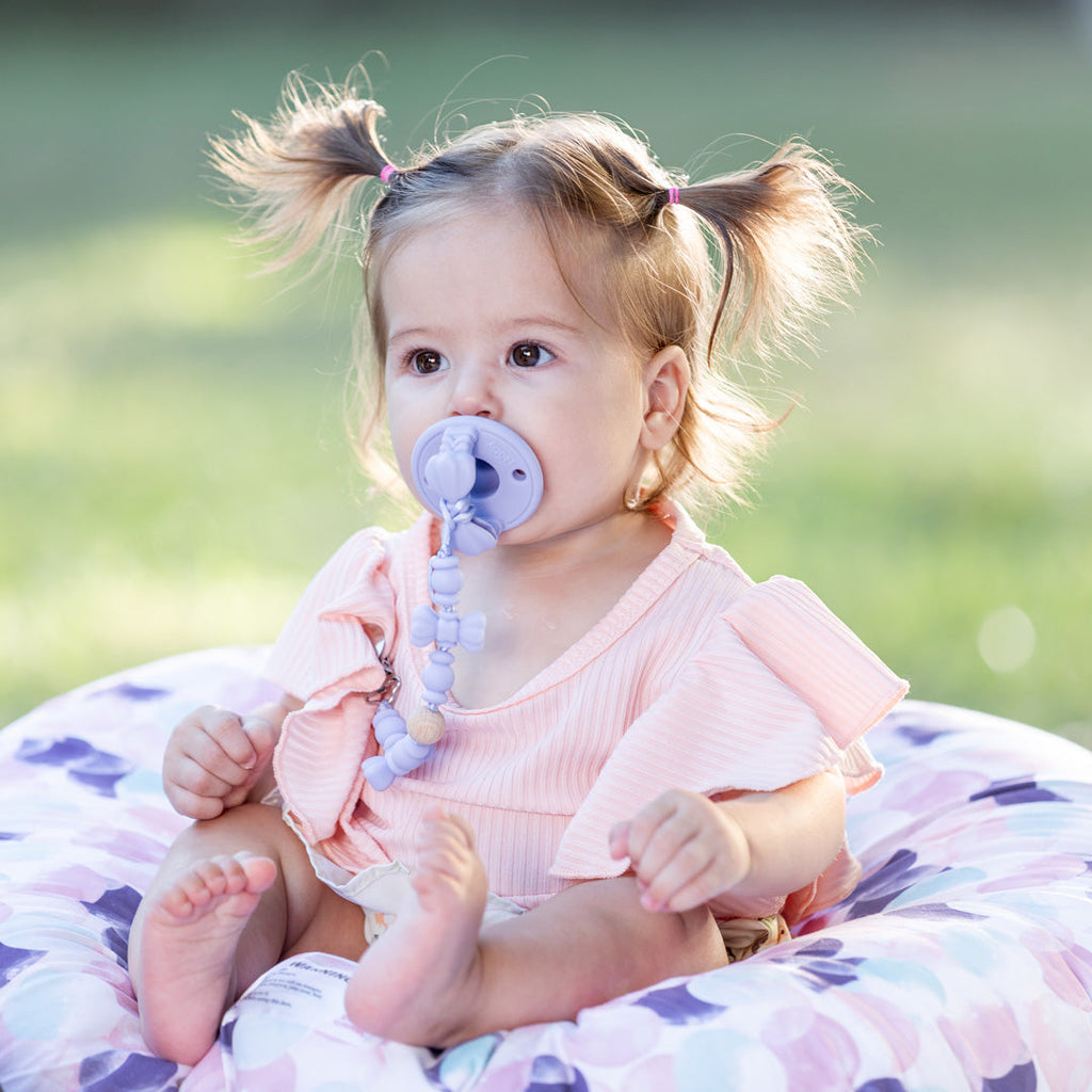 Silicone and Wood Beaded Pacifier Clip